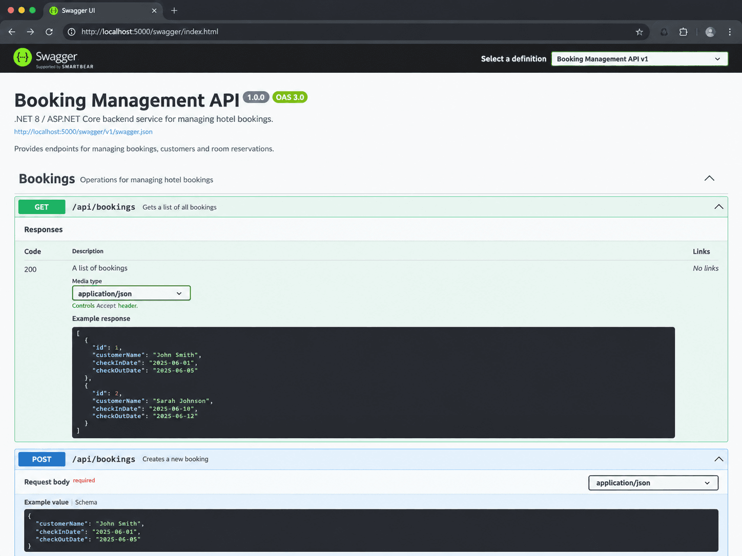 Booking Management API Swagger documentation